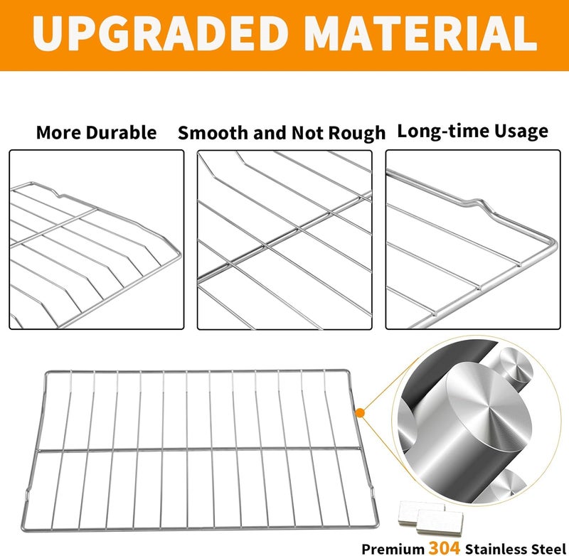 atgestore Upgraded DG75-01001C Oven Rack Replacement for Samsung Stove Oven Parts, DG75-01001D Range Rack-flat for Samsung Oven Accessories NX60A6511SS NE63A6511SS DG75-01001A 304 Stainless Steel Oven Rack 1Pcs - Image 3